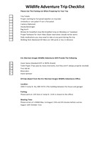 Trip Preparation Checklist